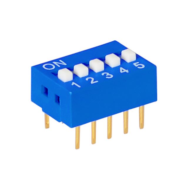 2.54mm 0.100" DIP switch SPST 5 positions