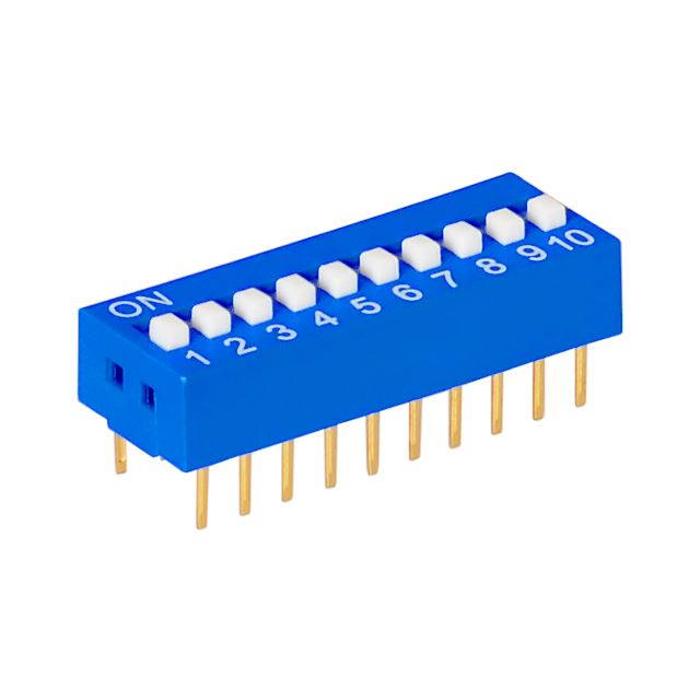 2.54mm 0.100" DIP switch SPST 10 positions