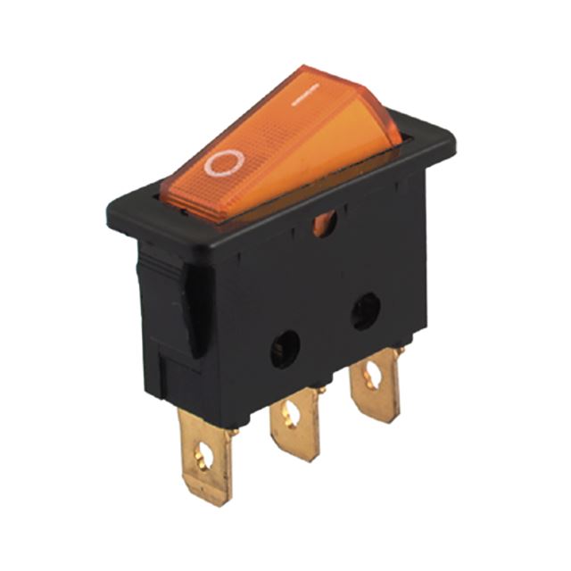 Illuminated rocker switch SPST on-off 10A 250VAC 3 positions with I-O
