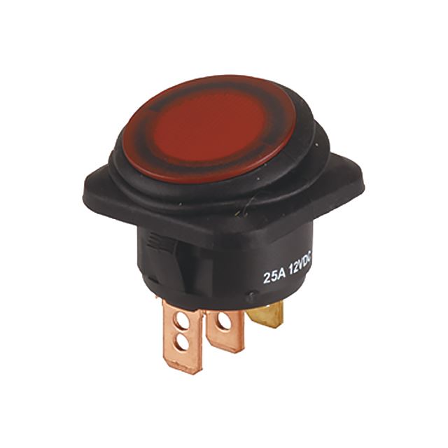 Waterproof illuminated rocker switch with LED SPST on-off 16A 125VAC 10A 250VAC 3 pins reach IP65