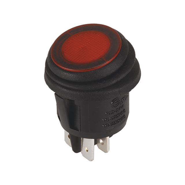 Waterproof illuminated rocker switch with LED DPST on-off 16A 125VAC 10A 250VAC 4 pins reach IP65