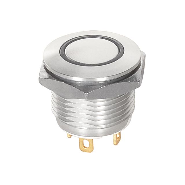 Illuminated LED metal pushbutton switch SPDT NO type off-(on) momentary IP67 M16 2A 36VDC 2 pins