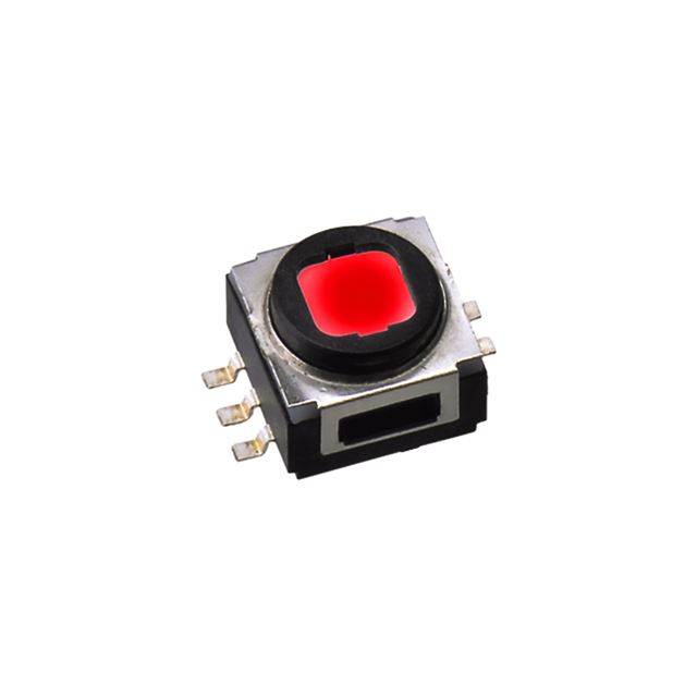 Illuminated tact switch through hole 400gf red LED 50mA 32VDC