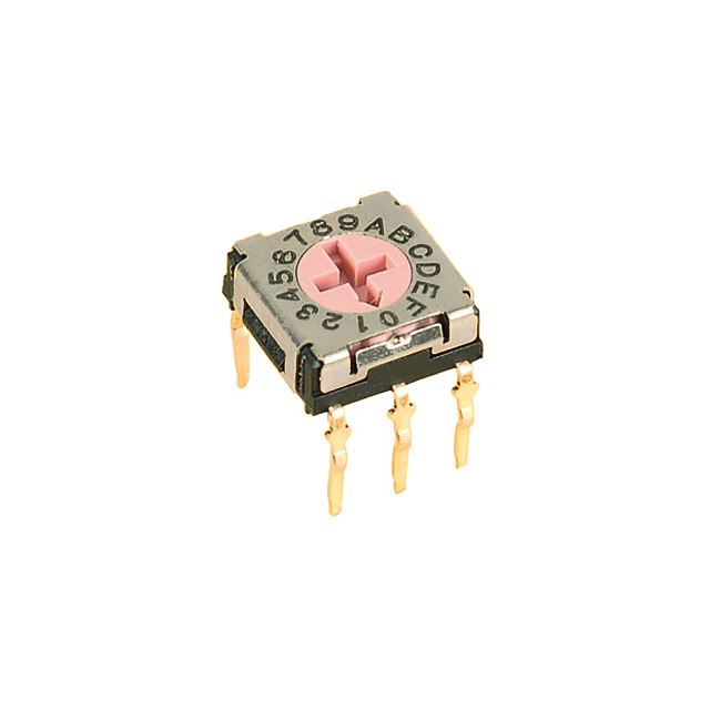 Miniature size rotary selector switch through hole flat type 7x7mm 100mA 5VDC 16 positions