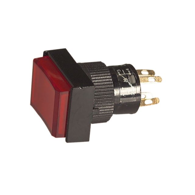 Rectangle illuminated pushbutton switch open type off-(on) momentary 5A 12VDC 4 pins