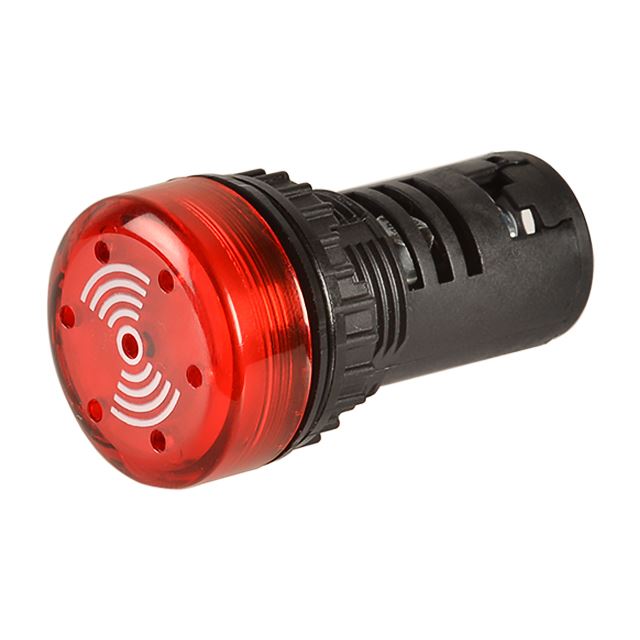 Buzzer indicator light continuous 24VAC/DC red 22mm mounting hole