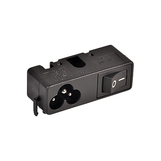 Panel mount snap-in IEC connector male IEC-60320 C6 inlet 2.5A 250VAC 7A 125VAC with rocker switch