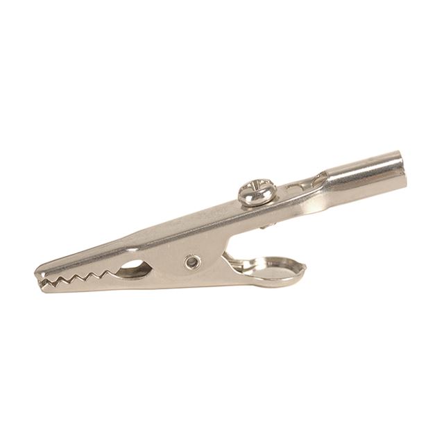 Crocodile clip with screw without handle nickel plated