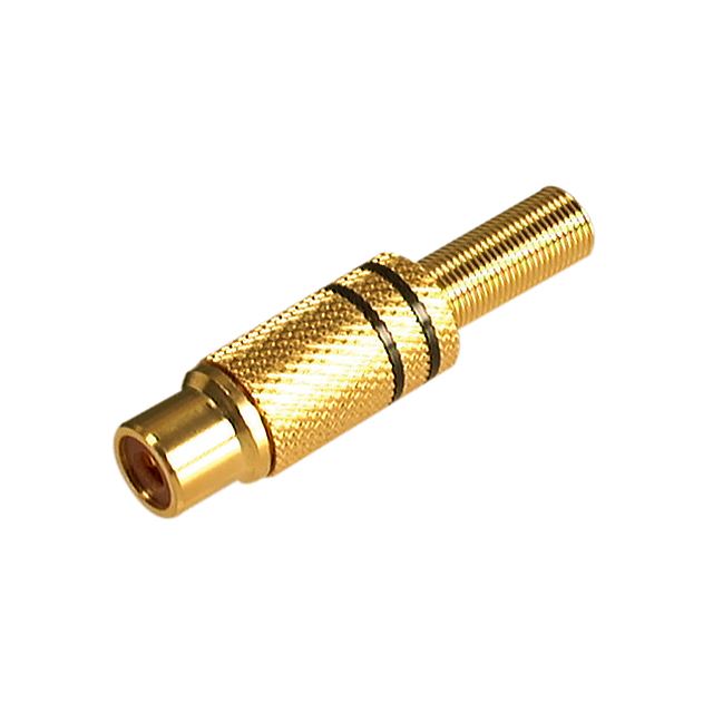 Audio/video connector RCA phono jack cable mount gold