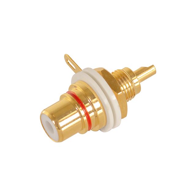 Audio/video connector RCA phono jack chassis mount gold