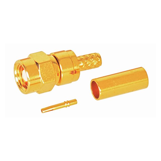 RF connector coaxial connector SMC plug crimp type RG174U gold plated