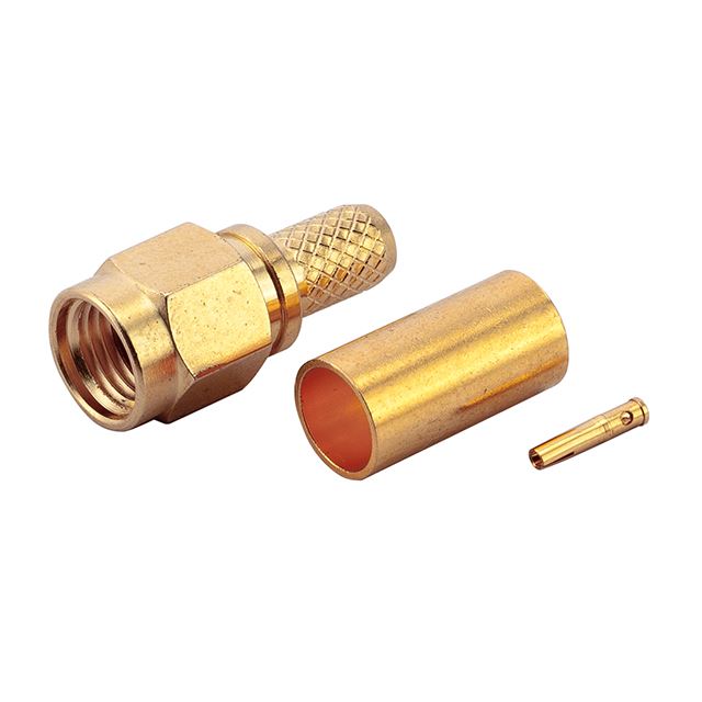 RF connector coaxial connector reverse polarity SMA plug crimp type RG174U gold