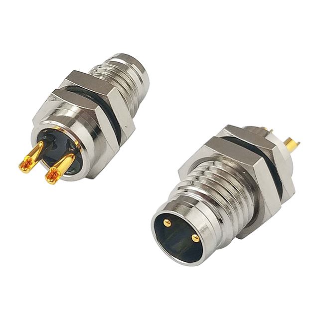 Waterproof male M8 connector 2 contacts IP67