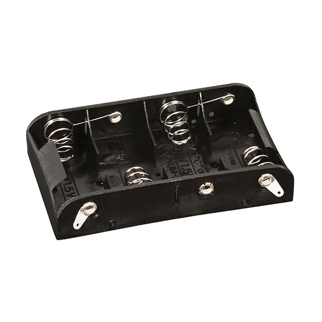 Battery holder C x 4, coil spring contact, solder lug