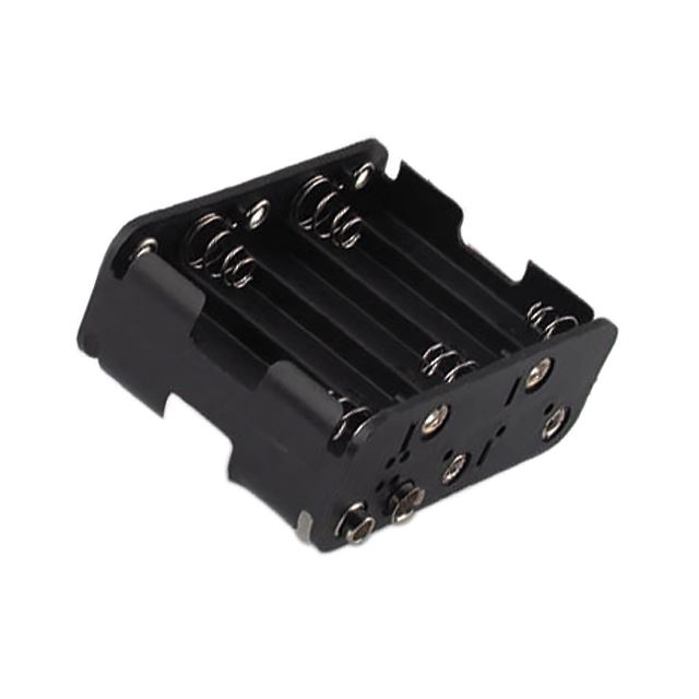 Battery holder AA x 10, coil spring contact, snap terminal