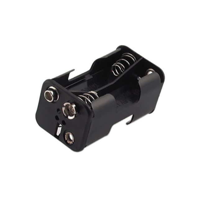 Battery holder AA x 4, coil spring contact, snap terminal