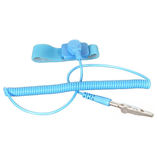 Anti-static elastic wrist strap with cord blue