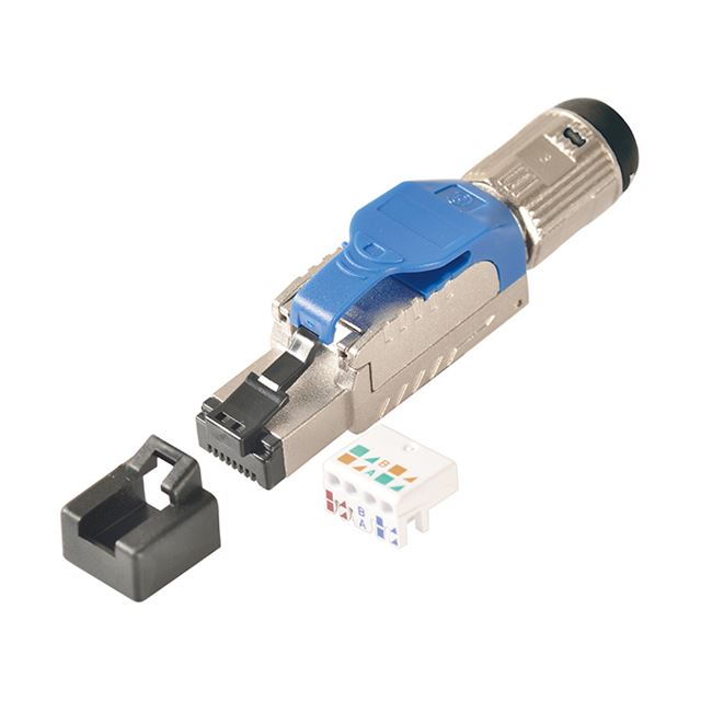 Field termination 8P8C RJ45 plug for CAT.6a IP20 toolless