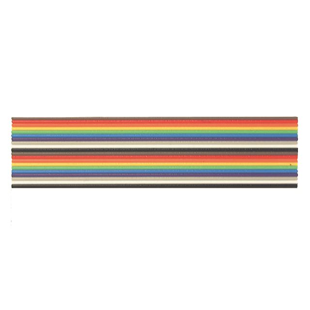 20 Ways flat ribbon cable color coded, 25.4mm width 28AWG 100ft