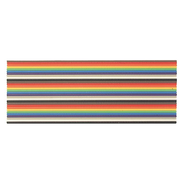 30 Ways flat ribbon cable color coded, 38.1mm width 28AWG 100ft