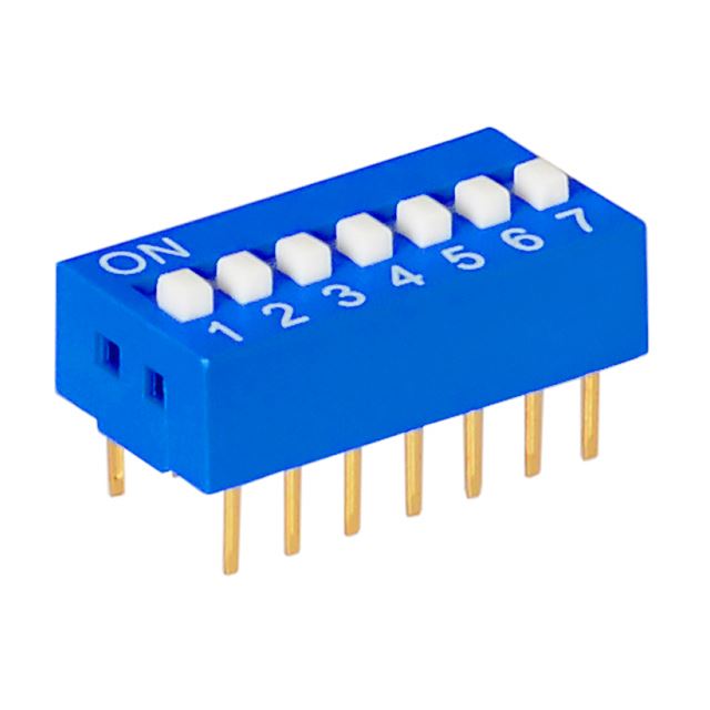 2.54mm 0.100" DIP switch SPST 7 positions
