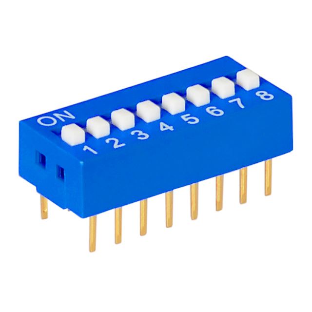 2.54mm 0.100" DIP switch SPST 8 positions
