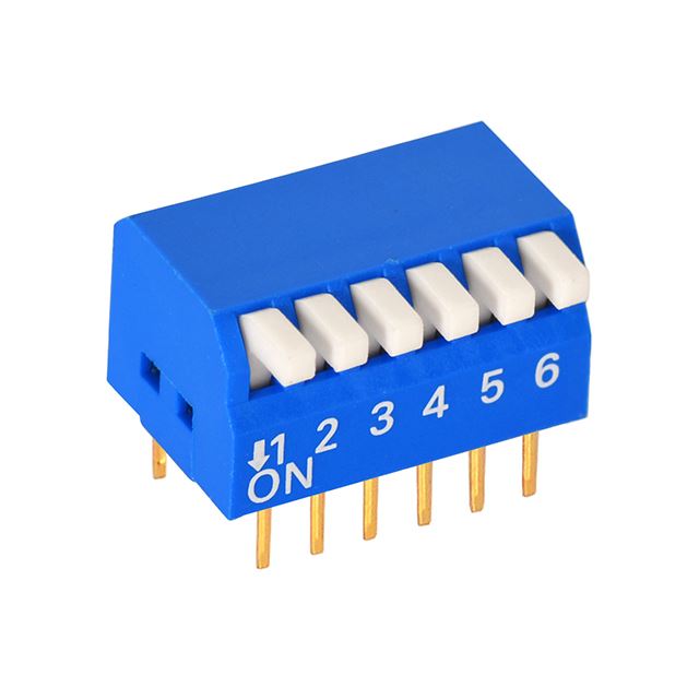 2.54mm 0.100" DIP switch SPST 6 positions