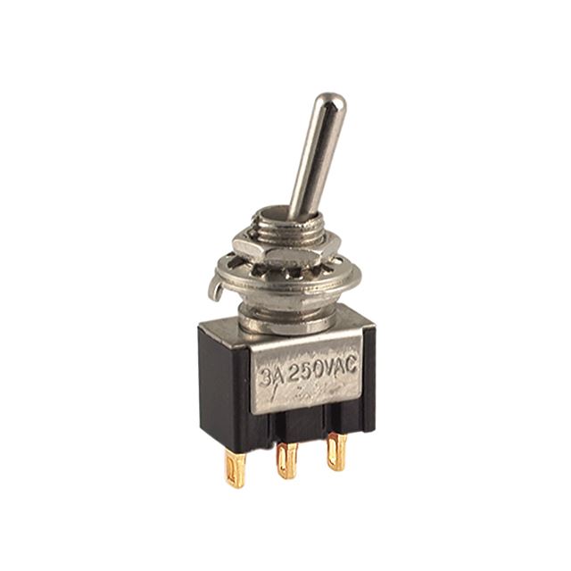 Mini toggle switch SPDT on-on 5A 120V 2A 250VAC gold terminal 3 positions
