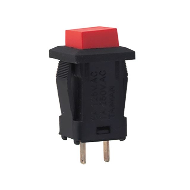 Square pushbutton switch latching type off-on 1A 125VAC 2 pins