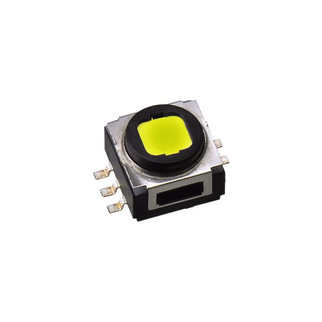 Illuminated tact switch through hole 400gf yellow LED 50mA 32VDC
