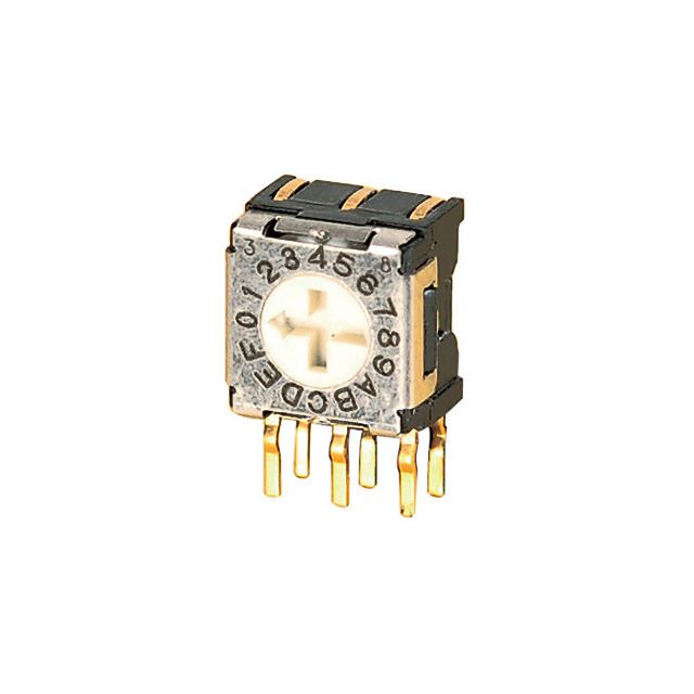 90° Miniature size rotary selector switch through hole flat type 7x7mm 100mA 5VDC 16 positions