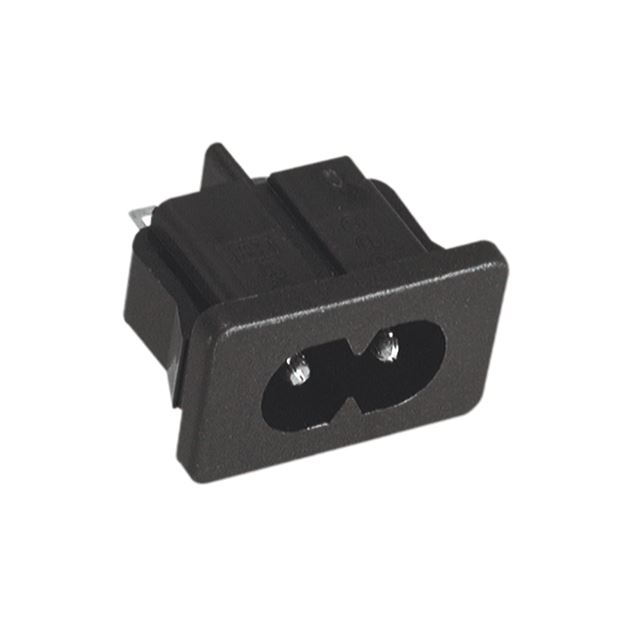 Panel mount snap-in IEC connector IEC-60320 C8 inlet 2.5A 250VAC