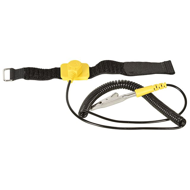 Anti-static velcro wrist strap with cord black