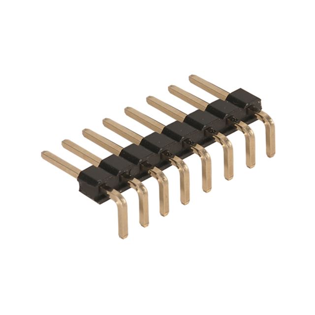 Board to board, 2.54mm pitch 8 ways right angle pin header 1 row through hole
