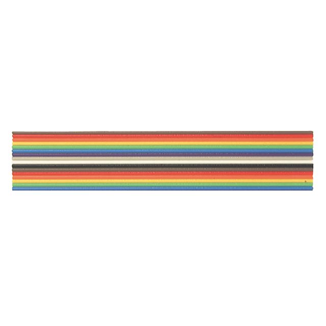 16 Ways flat ribbon cable color coded, 20.32mm width 28AWG 100ft